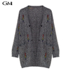 Autumn and winter new loose medium long knitting cardigan coat