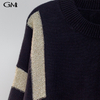 New personality contrast round neck pullover sweater