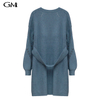 Solid Loose Medium Length Knitted Cardigan