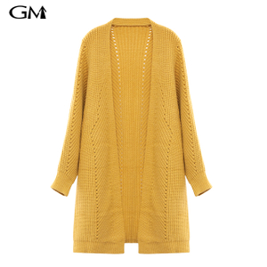 Simple Solid Color Medium Length Knitted Cardigan