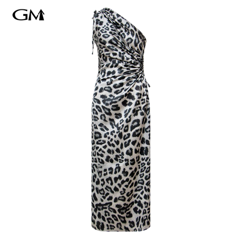 Fashionable waist hugging leopard print dress