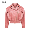 New solid color V-neck zipper jacket
