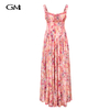 Summer vintage sweet printed long dress