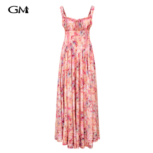 Summer vintage sweet printed long dress