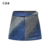 New gradient denim midi skirt