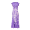 Fashionable round neck abstract printed purple dress
