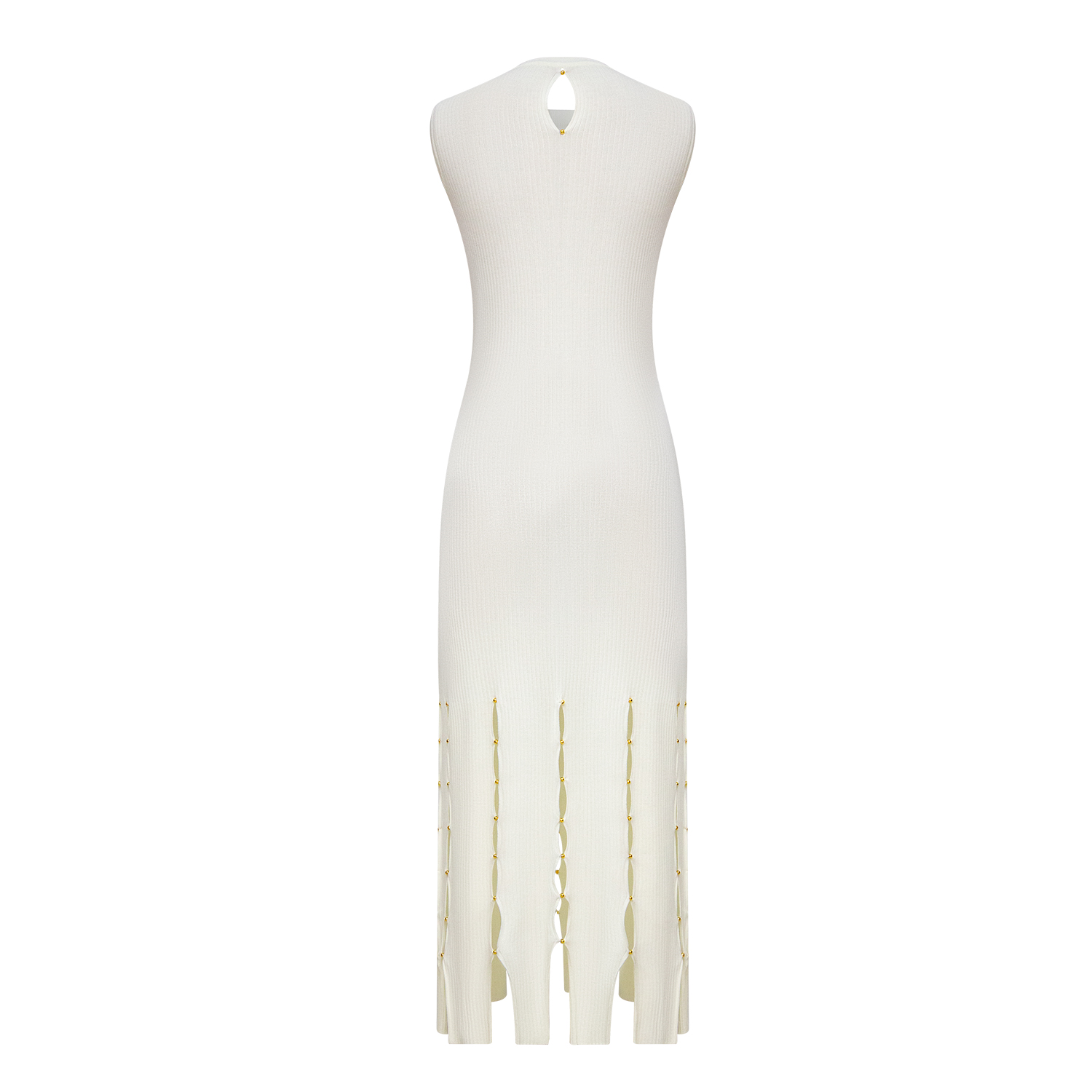 New solid color round neck knitted dress