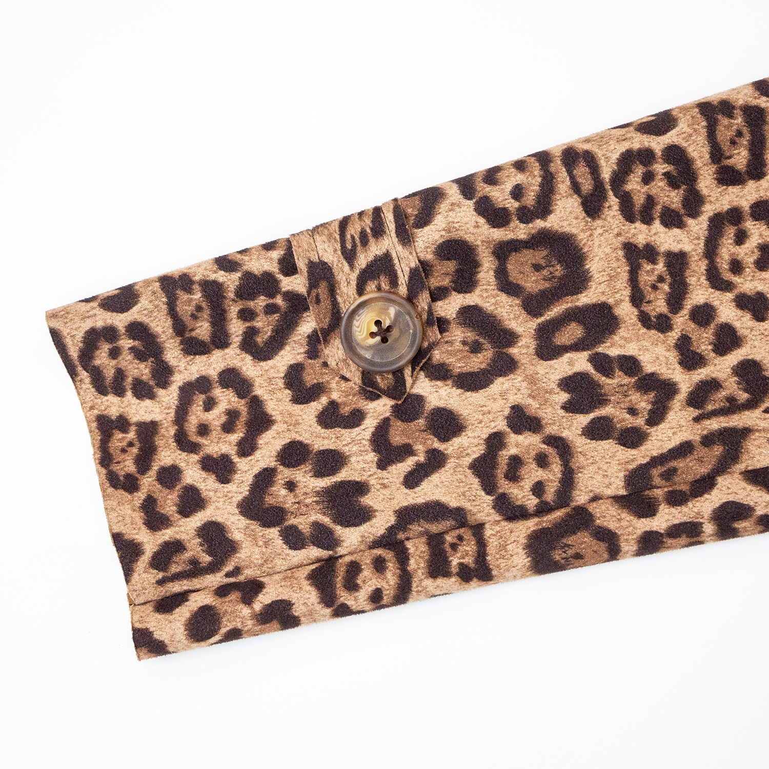 New leopard print medium length trench coat