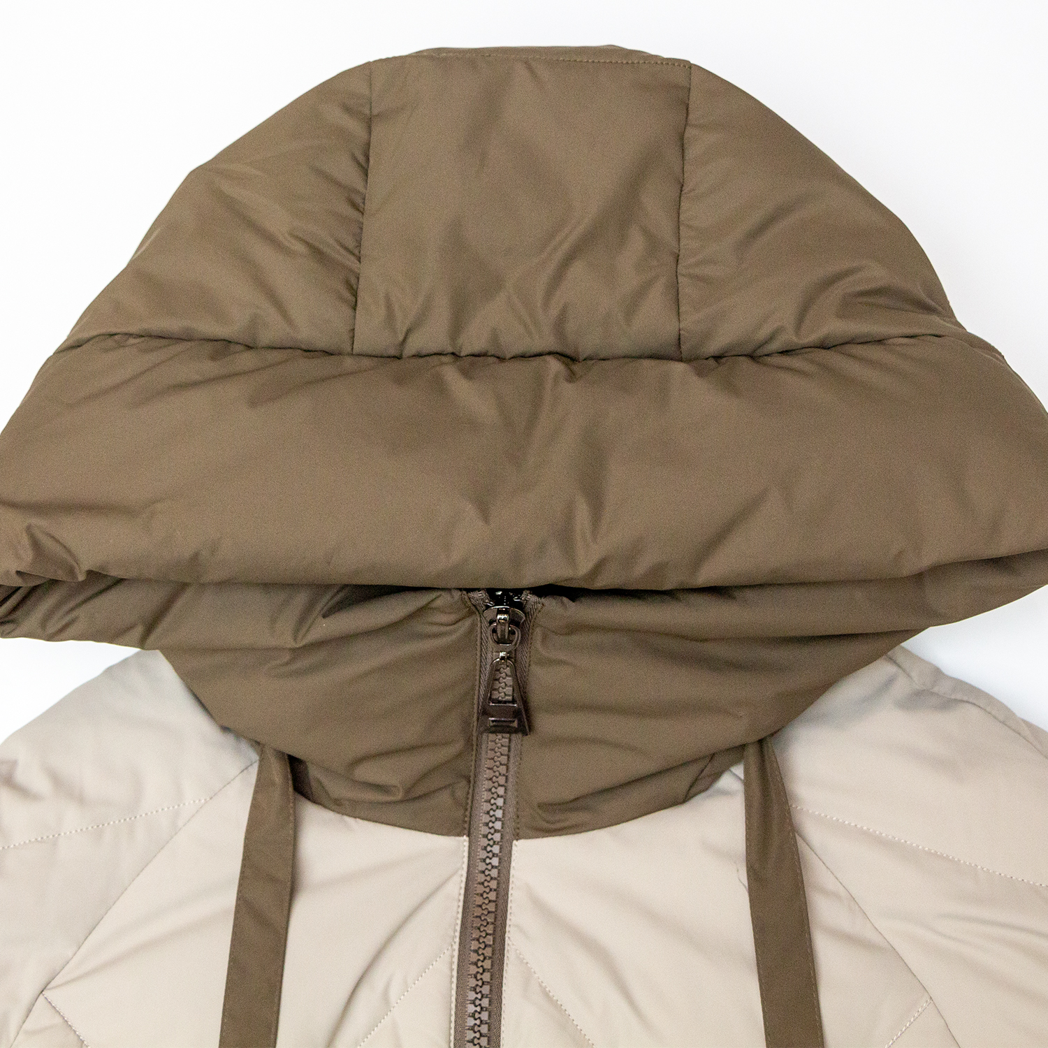 Fashionable contrasting diamond grid loose hooded cotton jacket