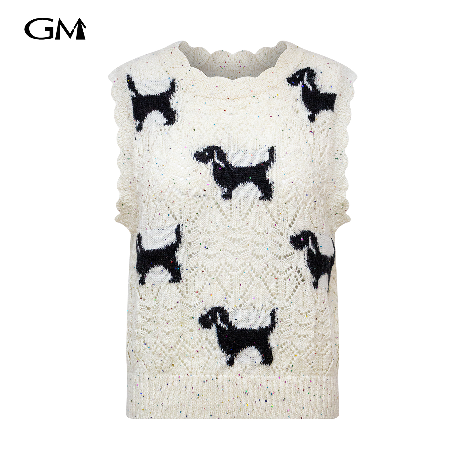 New puppy pattern knitted vest