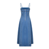 New solid color denim camisole long skirt