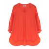 Solid V-neck chiffon top