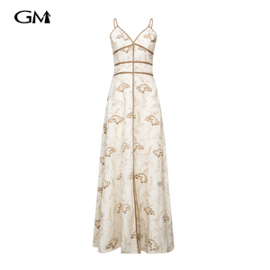 New 3D Embroidered Strap Dress