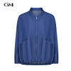 New zipper solid color denim jacket