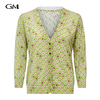 New diamond printed V-neck knitted cardigan