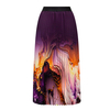 Fashionable abstract printed half pleated skirt