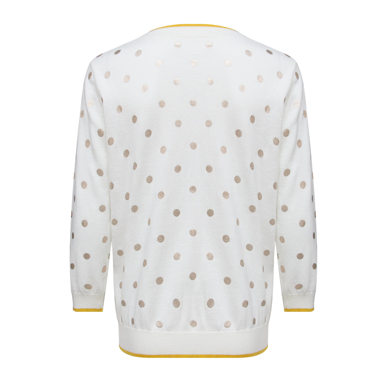 New polka dot printed round neck knitted top