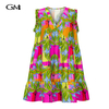 Fashionable and exquisite printed sleeveless top dress