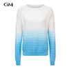 Blue and white gradient knitted top