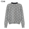 Bowknot polka dot knitted top