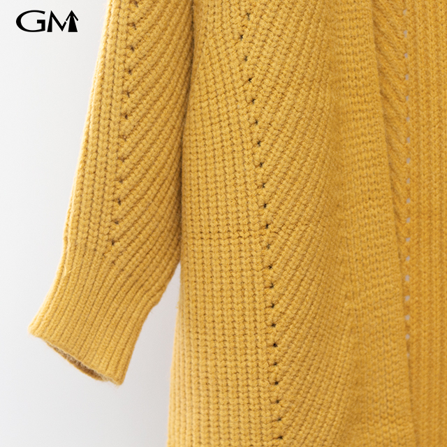 Simple Solid Color Medium Length Knitted Cardigan