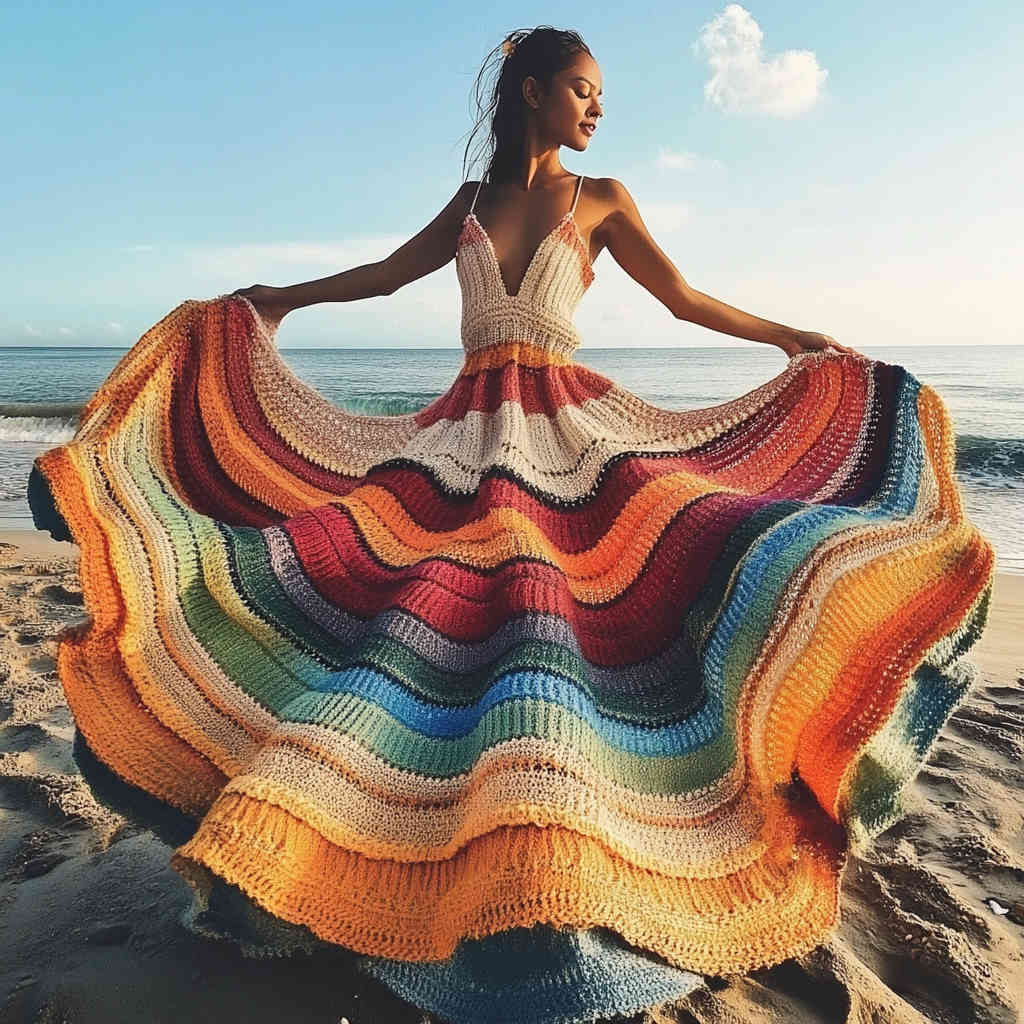 Knitted Dress by the Beach