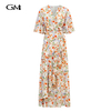 New exquisite printed V-neck dress