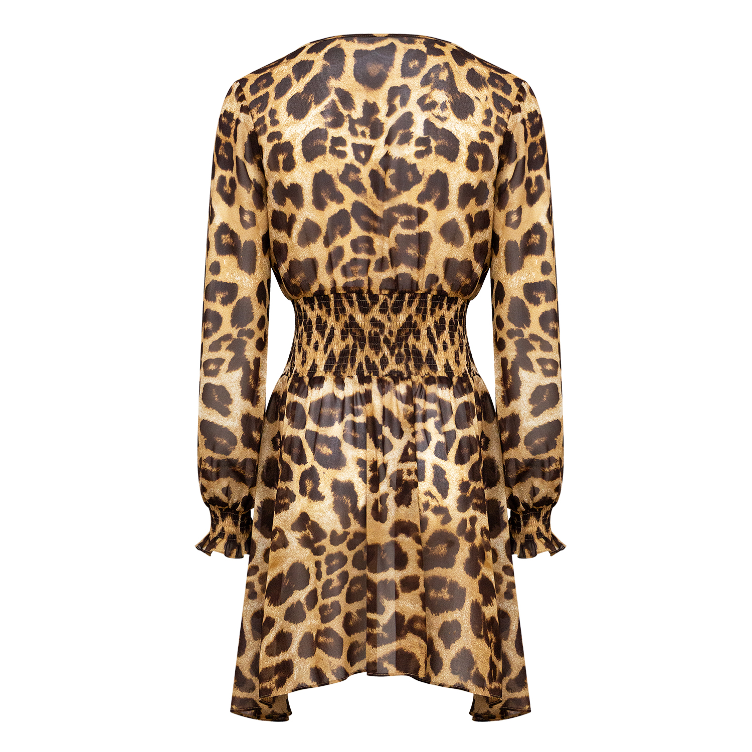 New leopard print V-neck dress