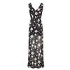 Retro V-neck slim fit floral suspender dress